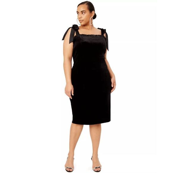 Danielle Bernstein Women's Velvet Ruffled Mini Dress - Black XS - Picture 1 of 5